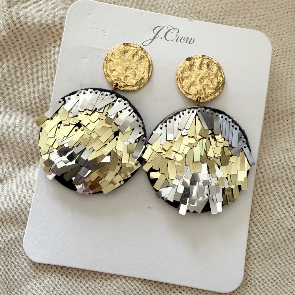 sale | j crew | sequin drop earrings - Picture 2 of 3